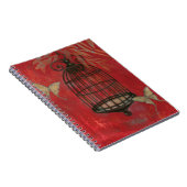 Decoratieve vogel met vlinders notitieboek (Rechterzijde)