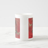 Decoratieve vogel met vlinders porselein kop (Voorkant)