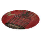 Decoratieve vogel met vlinders snijplank (Hoek)