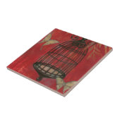 Decoratieve vogel met vlinders tegeltje (Zijkant)