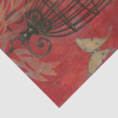 Decoratieve vogel met vlinders tissuepapier (Detail)