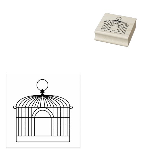 Decoratieve vogelkooi met rubberstempel (Gestempeld)