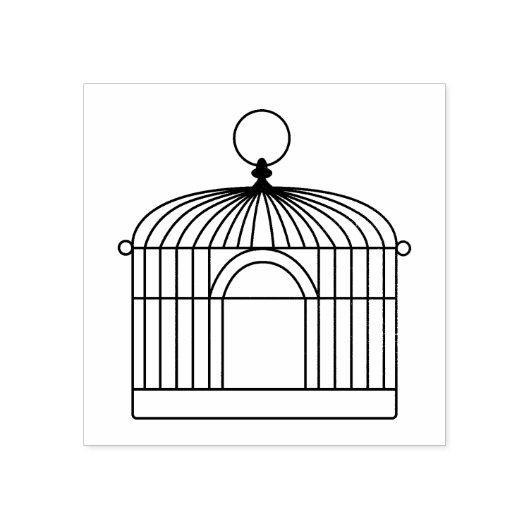 Decoratieve vogelkooi met rubberstempel (Afrduk)