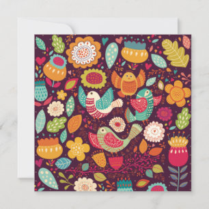 Decoratieve vogels feestdagenkaart