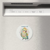 Decoratieve volkskunst-illustratie van een papegaa magneet (Insitu (Vaatwasser))