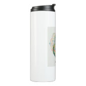 Decoratieve volkskunst-illustratie van een papegaa thermosbeker (Gedraaid links)