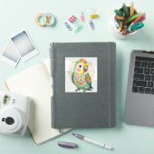Decoratieve volkskunst papegaai illustratie sticker (iPad Cover)