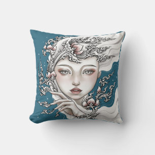 Decoratieve vorm van de blauwe lotus kussen