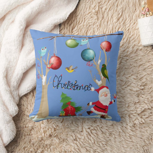 Decoratieve vrolijk kerstfeest Sinterklaas Kussen (Deken)