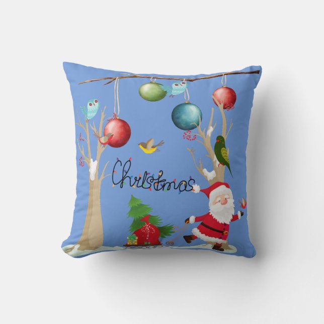 Decoratieve vrolijk kerstfeest Sinterklaas Kussen (Voorkant)
