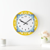 Decoratieve wandklok:Geel Lijst Grote Klok (Huis)