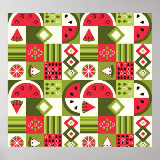Decoratieve Watermeloen Elementen Art Print