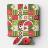 Decoratieve Watermeloen Elementen Art Print Blikjeskoeler (Achterkant)