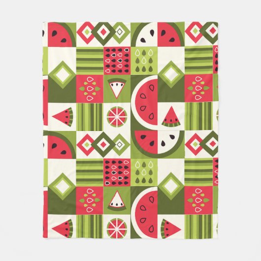 Decoratieve Watermeloen Elementen Art Print Fleece Deken (Voorkant)