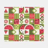 Decoratieve Watermeloen Elementen Art Print Fleece Deken (Voorkant (Horizontaal))