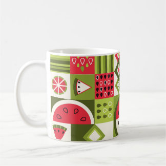 Decoratieve Watermeloen Elementen Art Print Koffiemok