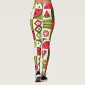 Decoratieve Watermeloen Elementen Art Print Leggings (Achterkant)