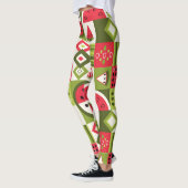 Decoratieve Watermeloen Elementen Art Print Leggings (Links)