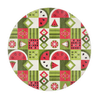 Decoratieve Watermeloen Elementen Art Print Snijplank