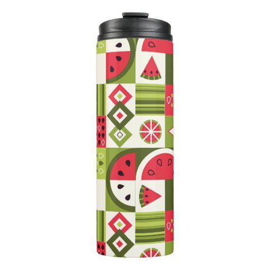 Decoratieve Watermeloen Elementen Art Print Thermosbeker (Voorkant)