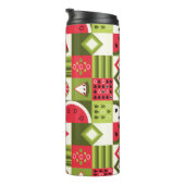 Decoratieve Watermeloen Elementen Art Print Thermosbeker (Geroteerd rechts)