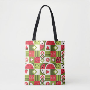 Decoratieve Watermeloen Elementen Art Print Tote Bag