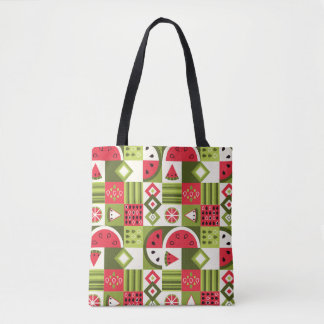 Decoratieve Watermeloen Elementen Art Print Tote Bag