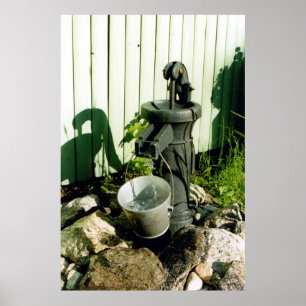 Decoratieve waterpomp poster