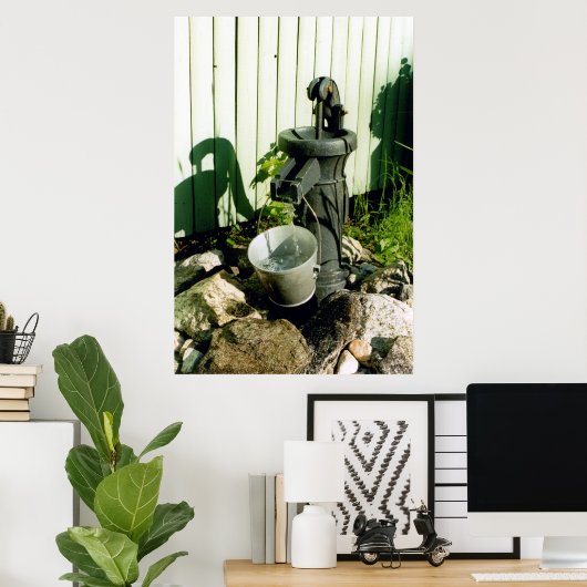 Decoratieve waterpomp poster (Thuiskantoor)
