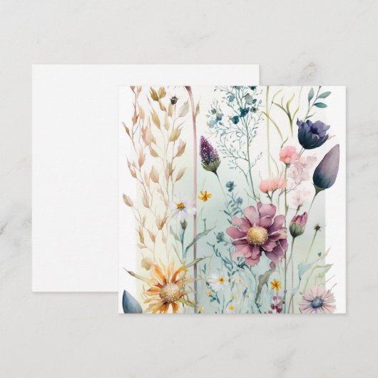 Decoratieve Waterverf bloemen (Voorkant / Achterkant)