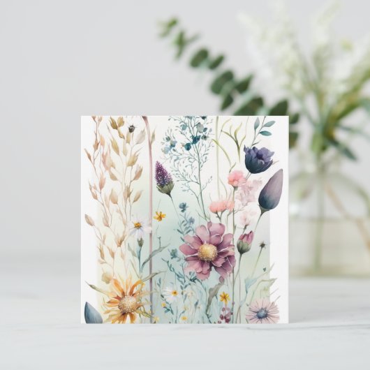 Decoratieve Waterverf bloemen (Staand voorkant)