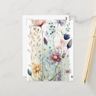 Decoratieve Waterverf bloemen Briefkaart