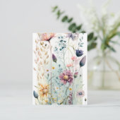 Decoratieve  Waterverf bloemen Briefkaart (Staand voorkant)