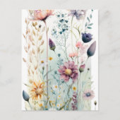Decoratieve  Waterverf bloemen Briefkaart (Voorkant)