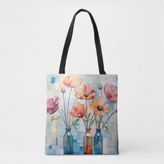 Decoratieve waterverf tote bag (Voorkant)
