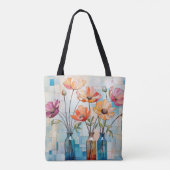 Decoratieve waterverf tote bag (Achterkant)