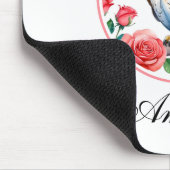 Decoratieve Waterverf Uil met Rozen Muismat (Hoek)