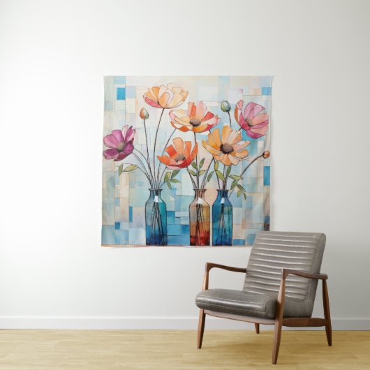 Decoratieve waterverf wandkleed (In situ)