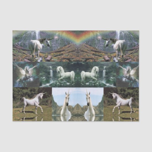 Decoratieve weefselpapiereenhoorns tissuepapier (Voorkant)