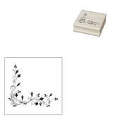 Decoratieve wijnstokken en bladeren hoekontwerp rubberstempel (Gestempeld)