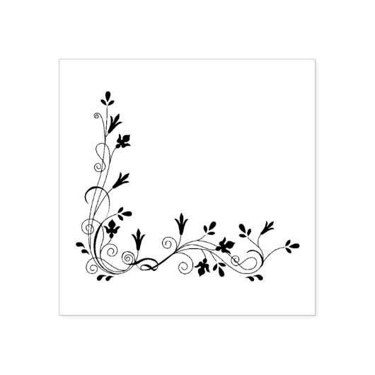 Decoratieve wijnstokken en bladeren hoekontwerp rubberstempel (Afrduk)