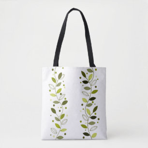 Decoratieve wijnstrepen (Salie groen en wit) Tote Bag