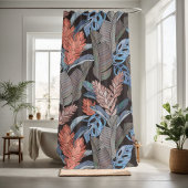 Decoratieve wilde planten bladeren douchegordijn