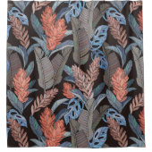 Decoratieve wilde planten bladeren douchegordijn (Voorkant)