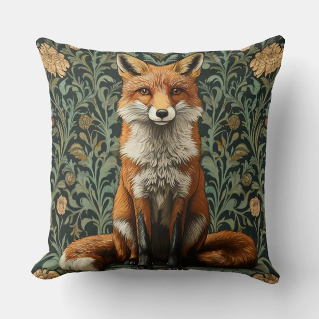 Decoratieve William Morris Fox Worpillow Kussen (Voorkant)