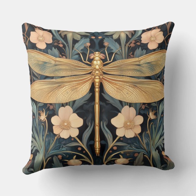 Decoratieve William Morris Libelle Worpkussen Kussen (Achterkant)
