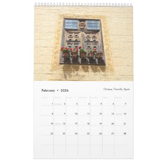 Decoratieve Windows van 12 maanden Kalender (Feb 2026)