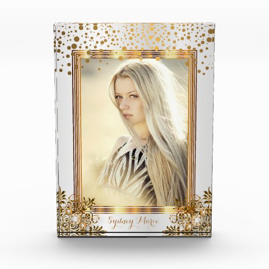 Decoratieve witte en goudConfetti - DIY foto (Voorkant)