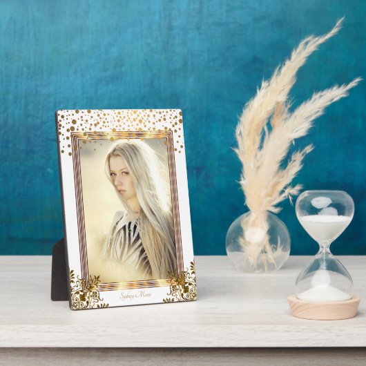 Decoratieve witte en goudConfetti - DIY foto Fotoplaat (Zijkant)