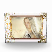 Decoratieve witte en goudConfetti Stippen - DIY Fo Fotoblokken (Voorkant)